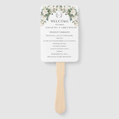 Romantisch Roos Tuin Huwelijksprogramma Handwaaier (Voorkant)