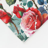 Romantisch Roos Tuin Print Fleece Deken (Hoek)