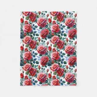 Romantisch Roos Tuin Print Fleece Deken