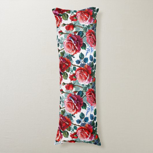 Romantisch Roos Tuin Print Lichaamskussen (Voorkant Verticaal)