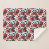 Romantisch Roos Tuin Print Sherpa Deken (Voorkant (horizontaal))