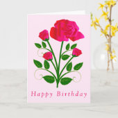 Romantisch Roos Verjaardag Kaart (Gele Bloem)