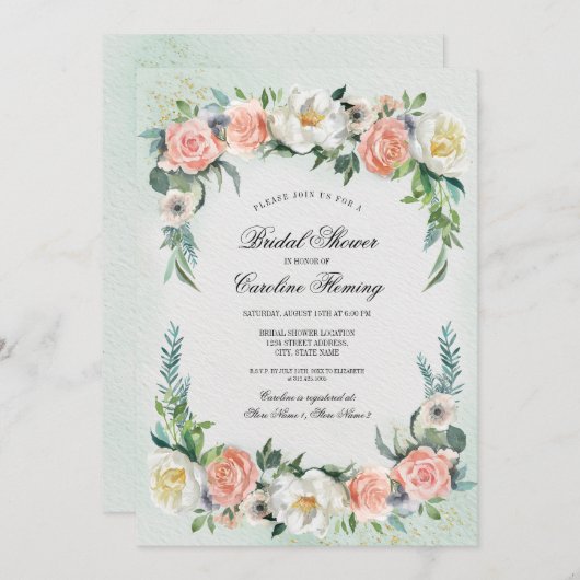 Romantisch Roos Vrijgezellenfeest met grote Waterv Kaart (Voorkant / Achterkant)