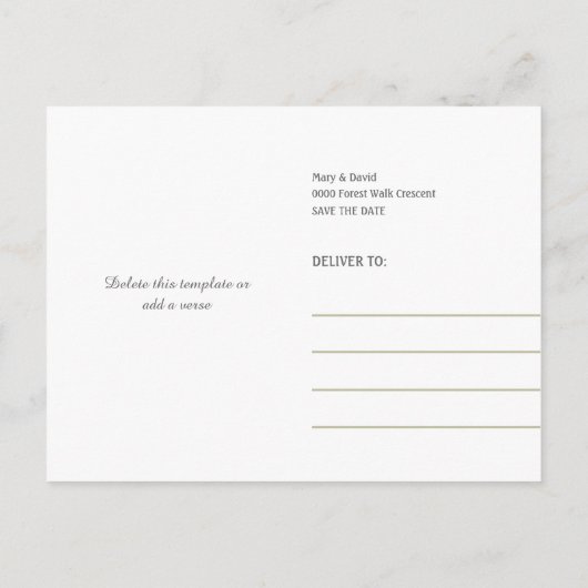 Romantisch roos waterverf krans aankondigingskaart (Achterkant)