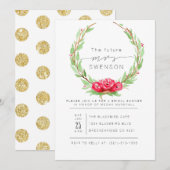 Romantisch Roos Waterverf krans | VRIJGEZELLENFEES Kaart (Voorkant / Achterkant)