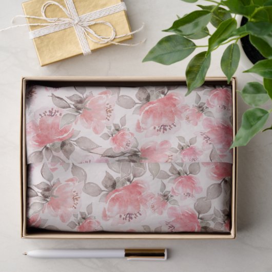 Romantisch -  roos waterverf tissue papier (Geschenk)