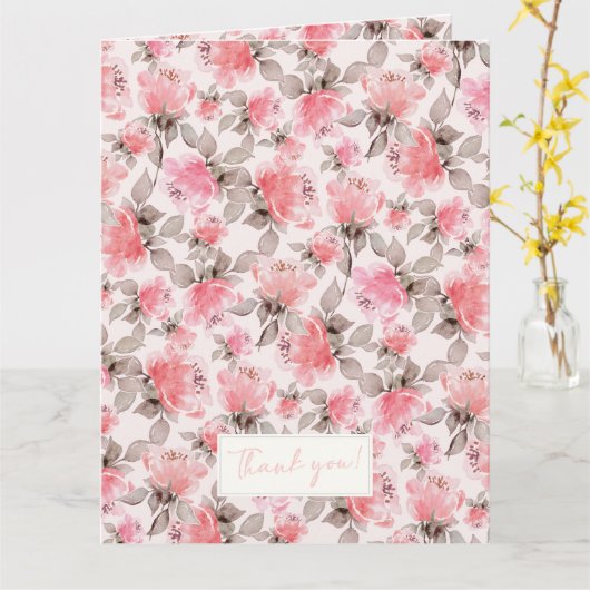 Romantisch -  roos waterverf tissue papier kaart (Gele Bloem)