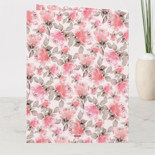 Romantisch -  roos waterverf tissue papier kaart (Achterkant)