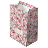 Romantisch - roos waterverf tissue papier medium cadeauzakje (Voorkant Gekanteld)