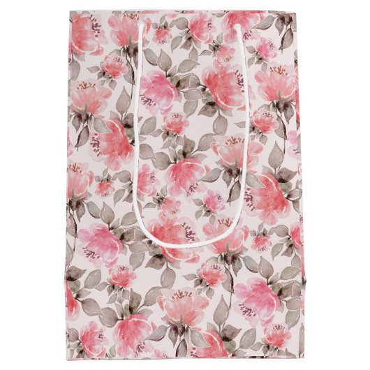 Romantisch -  roos waterverf tissue papier medium cadeauzakje (Achterkant)