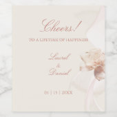 Romantisch Roos Wijnetiketten Wijn Etiket (Enkel label)