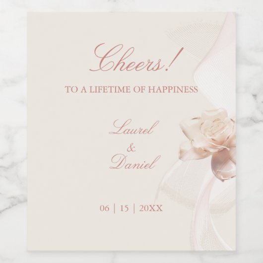 Romantisch Roos Wijnetiketten Wijn Etiket (Enkel label)