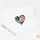 Romantisch Roos Wit Roze Goud Bloemen Liefde Hart Sticker (Envelop)