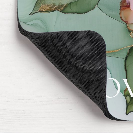 Romantisch Roos Wit Roze Goud Bloemen Liefde Muismat (Hoek)