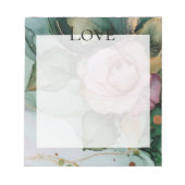 Romantisch Roos Wit Roze Goud Bloemen Liefde Notitieblok (Voorkant)