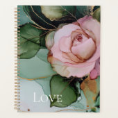 Romantisch Roos Wit Roze Goud Bloemen Liefde Planner (Voorkant)