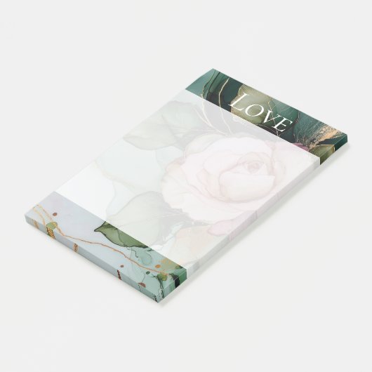 Romantisch Roos Wit Roze Goud Bloemen Liefde Post-it® Notes (Schuin)