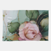 Romantisch Roos Wit Roze Goud Bloemen Liefde Theedoek (Horizontaal)