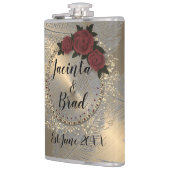 Romantisch Roos Wreath Feather Wedding Heupfles (Links)