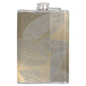 Romantisch Roos Wreath Feather Wedding Heupfles (Achterkant)