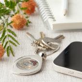 Romantisch Roos Wreath Feather Wedding Sleutelhanger (Zijkant)