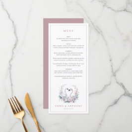 Romantisch Roos zwaan paar bruiloft Menu