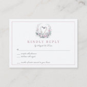 Romantisch Roos Zwaan Paar Bruiloft RSVP Kaart (Voorkant)