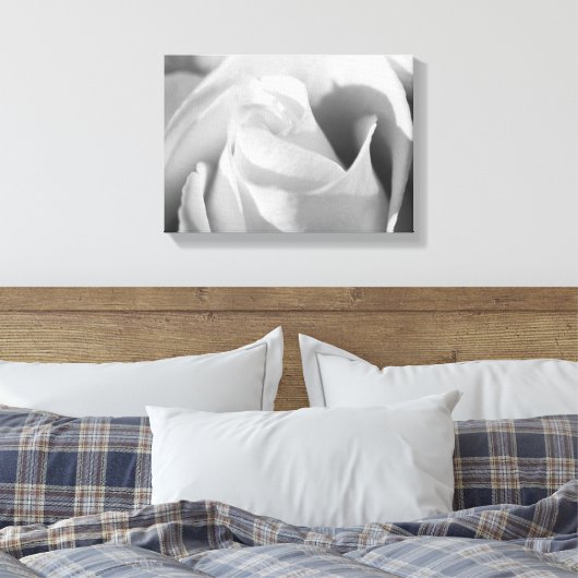 Romantisch Roos zwart-wit ventilator Canvas Afdruk (Insitu (Slaapkamer))