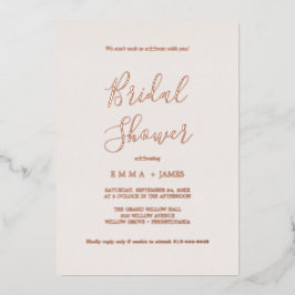 Romantisch Rose Goud Folie | Blush Bruiloftsfeest  Uitnodiging