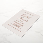 Romantisch Rose Goud Folie | Blush Bruiloftsfeest Uitnodiging (Gedraaid)