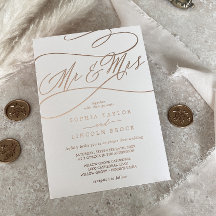 Romantisch Rose Goud Folie | Blush Mr & Mrs Trouwk