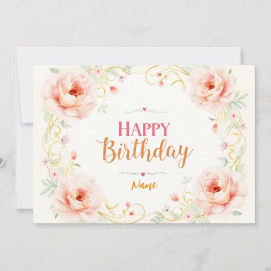 Romantisch Rose Goud Schrift Kaart (Voorkant)