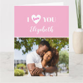 Romantisch Roze 5 foto Ik hou van je Valentijnsdag Kaart (Voorkant)