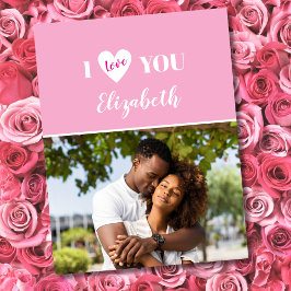 Romantisch Roze 5 Foto Ik Hou van Jou Valentijnsda Kaart