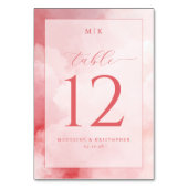 Romantisch roze aquarel tafelnummer (Achterkant)