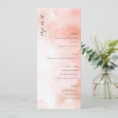 Romantisch Roze Aquarel Trouwmenu Menu (Staand voorkant)