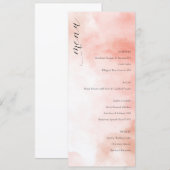 Romantisch Roze Aquarel Trouwmenu Menu (Voorkant / Achterkant)