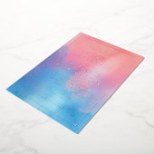 Romantisch Roze Blau Ombre Folie Uitnodiging (Gedraaid)
