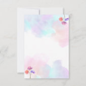 Romantisch Roze & Blauw Huwelijk RSVP Kaarten (Achterkant)