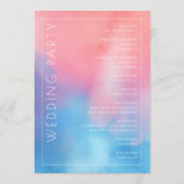 Romantisch Roze Blauw Waterverf Programmakaart (Achterkant)