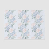 Romantisch Roze Blauwe Bloemen Vrijgezellenfeest Tissuepapier (Voorkant)