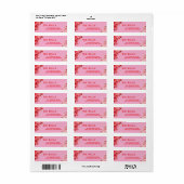 Romantisch roze bloem bruiloft etiket (Full Sheet)