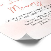 Romantisch roze bloem in liefdevolle herinnering b poster (Hoek)