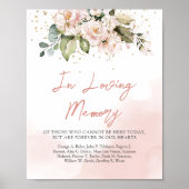 Romantisch roze bloem in liefdevolle herinnering b poster (Voorkant)