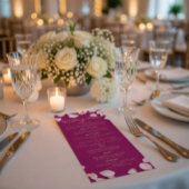 Romantisch Roze Bloemblaadjes Trouwmenu Menu