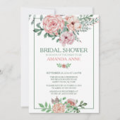Romantisch Roze Bloemen Bruids Douche Uitnodiging (Voorkant)