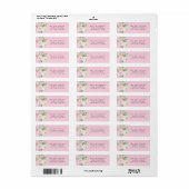 Romantisch roze bloemen retouradreslabel etiket (Full Sheet)