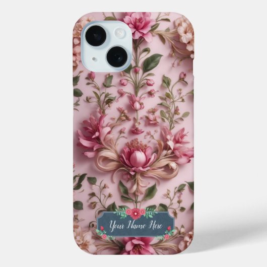 Romantisch Roze Bloemen Roos Case-Mate iPhone Case (Achterkant)