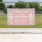 Romantisch Roze Bloemen Trouwbanner Spandoek (Insitu)