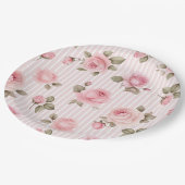 Romantisch Roze Bloemen Vrijgezellenfeest Papieren Bordje (Gekanteld)